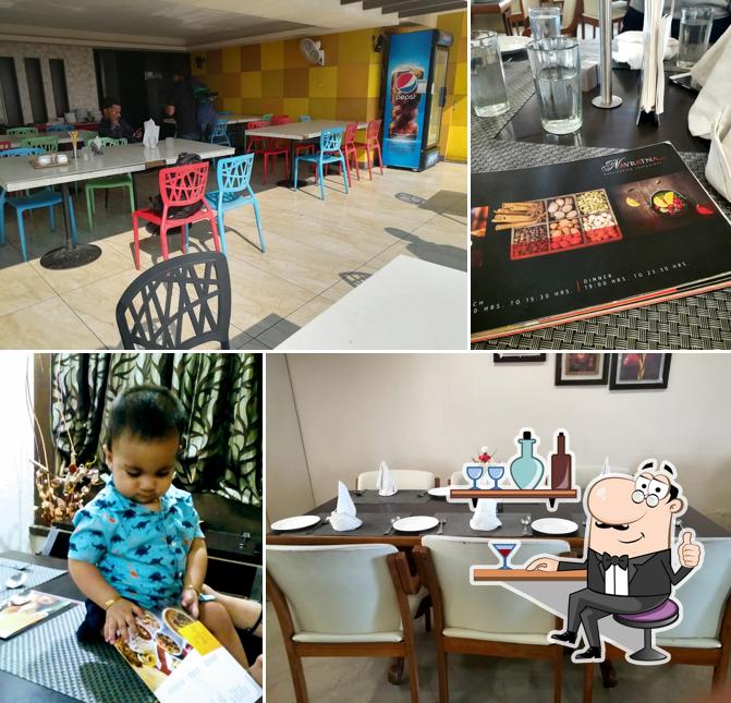 The interior of Navratna Restaurant