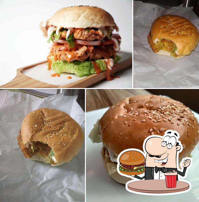 Order a burger at Kathy's Burgertown