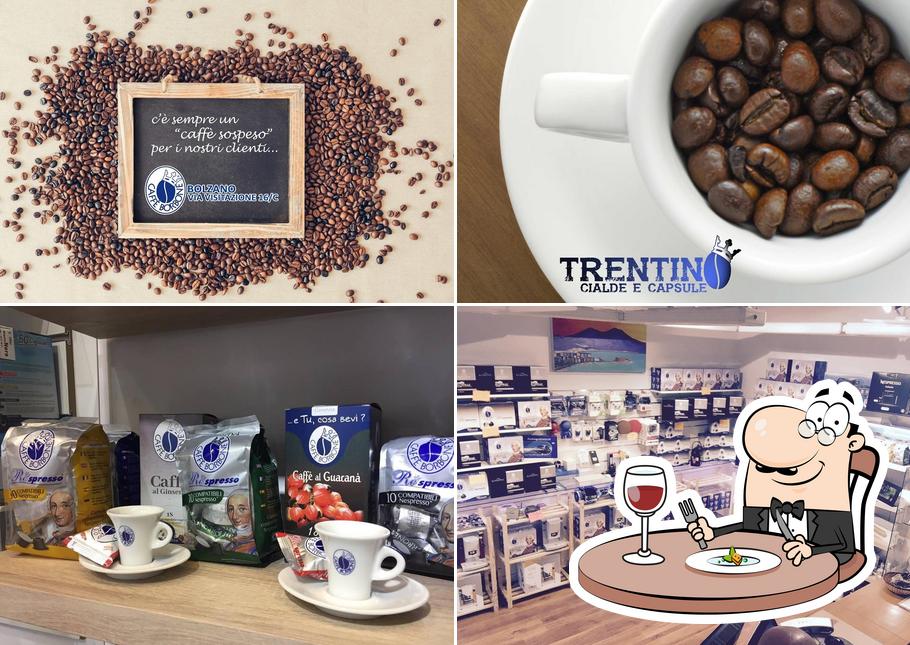 Questa è la immagine che raffigura la cibo e interni di Savino caffè Borbone Bolzano