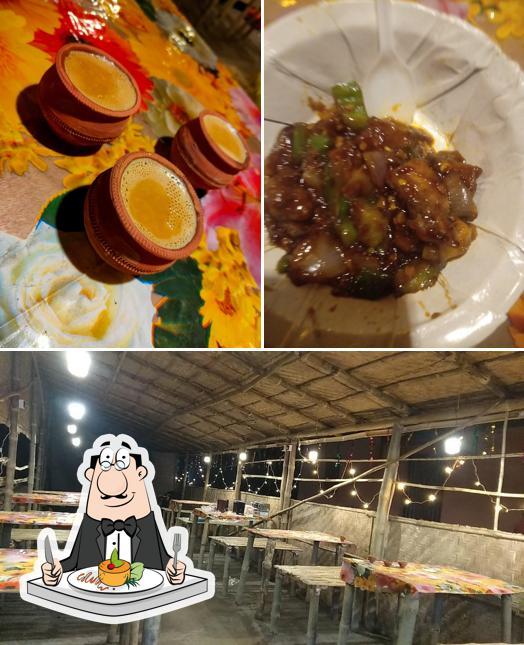 Check out the photo depicting food and interior at The Old Tea Hut