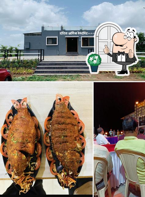 Among different things one can find exterior and food at The Orange restaurant and bar