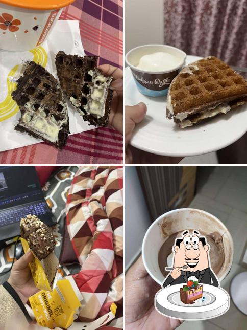 Chocolate cake at The Belgian Waffle Co