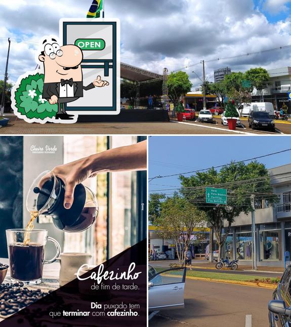 O Cheiro Verde Panificadora e Restaurante se destaca pelo exterior e bebida