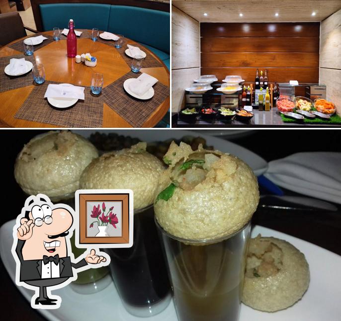 The photo of interior and food at Azure