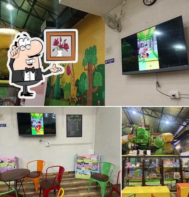 Take a seat at one of the tables at Jump In Joy