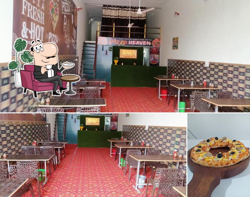 The restaurant's interior and food