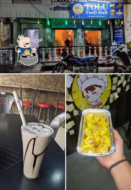 This is the image displaying food and exterior at Tolu Foodhub