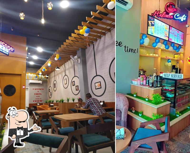 The interior of Chicago pizza & Helado cafe Kalanaur Best Pizza in Kalanaur