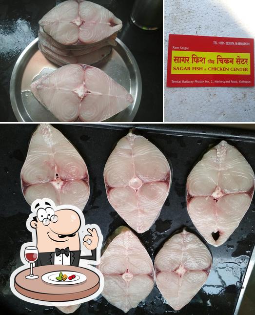 The image of food and exterior at Sagar Fish And Chicken Center