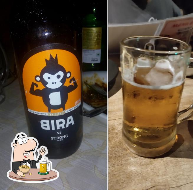 You can get a pint of light or dark beer