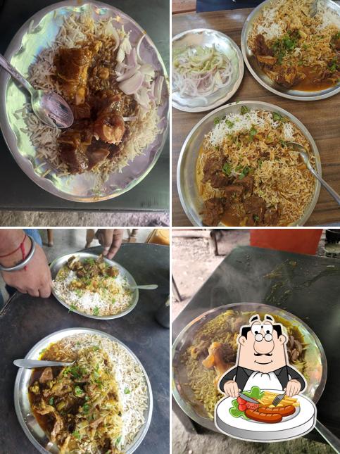 Food at Naina Gaon Meat rice dhaba