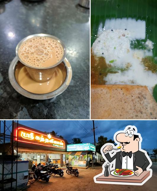 The photo of food and exterior at Sree Kanda vilas Hotel