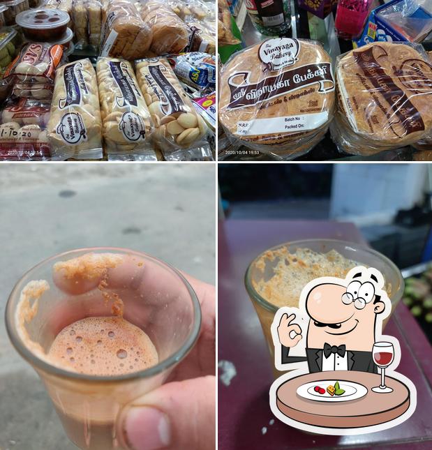 Take a look at the photo displaying food and drink at SRI VINAYAGA BAKERY