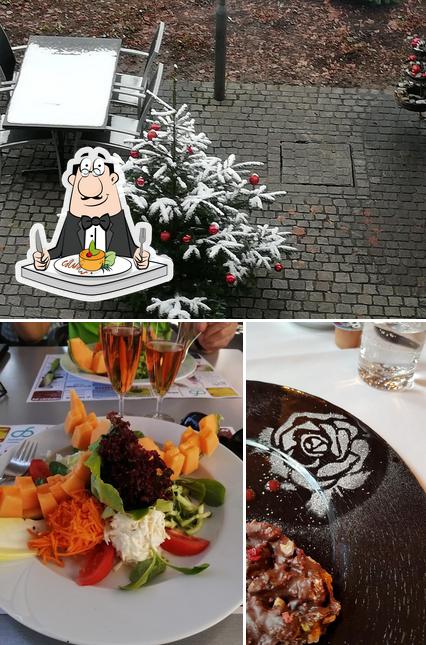 Questa è la immagine che presenta la cibo e esterno di Schlossgut Münsingen
