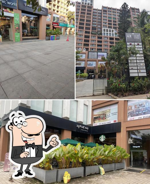 The exterior of Starbucks