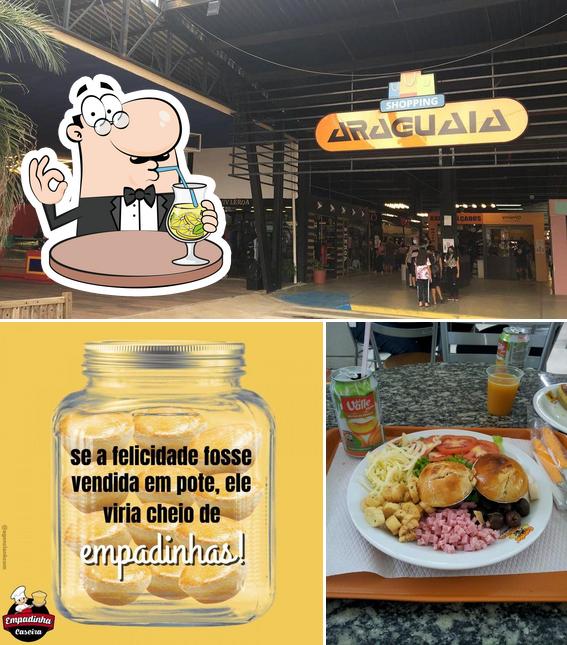 A ilustração da bebida e exterior a Empadinha Caseira