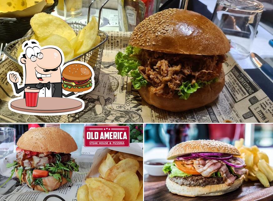 Ordina un hamburger a OLD AMERICA Steak House & Pinseria - Como