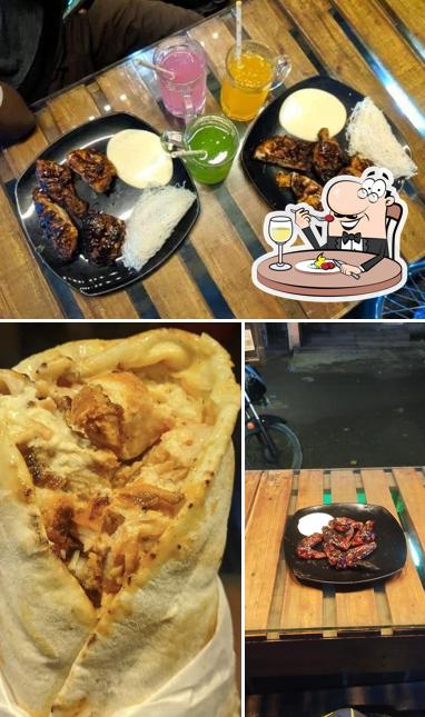 This is the image depicting food and dining table at BBQ BRO'S
