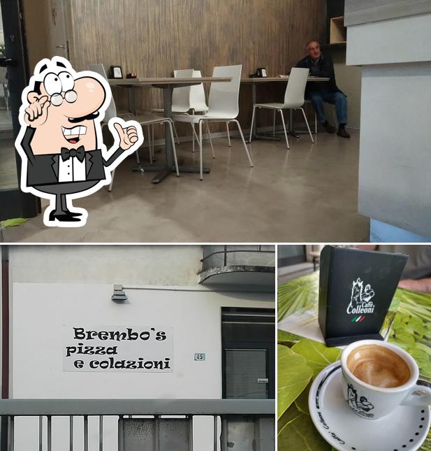 La immagine di interni e bevanda da Brembo's Pizza