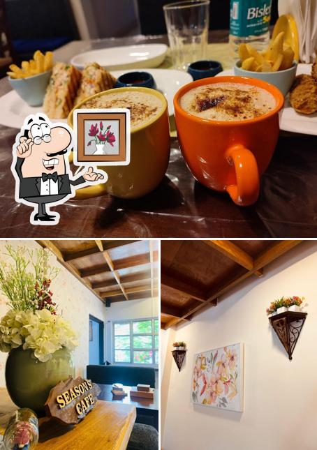 The picture of interior and beverage at Season's Cafe