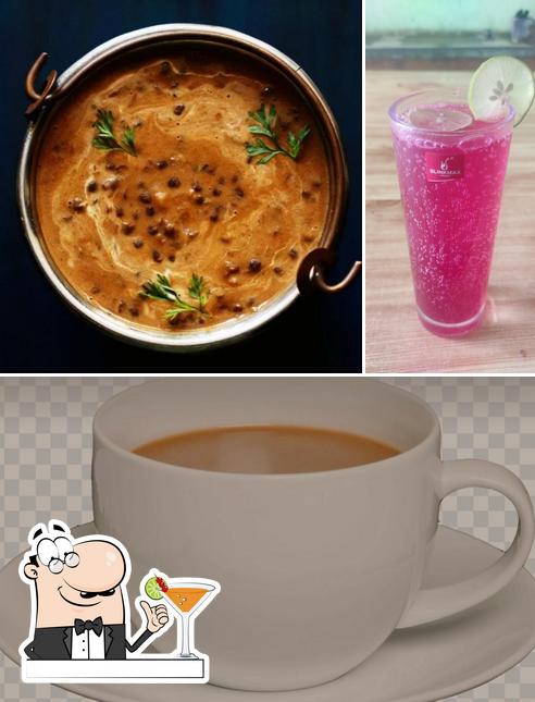 Among different things one can find drink and meat at Musafir cafe