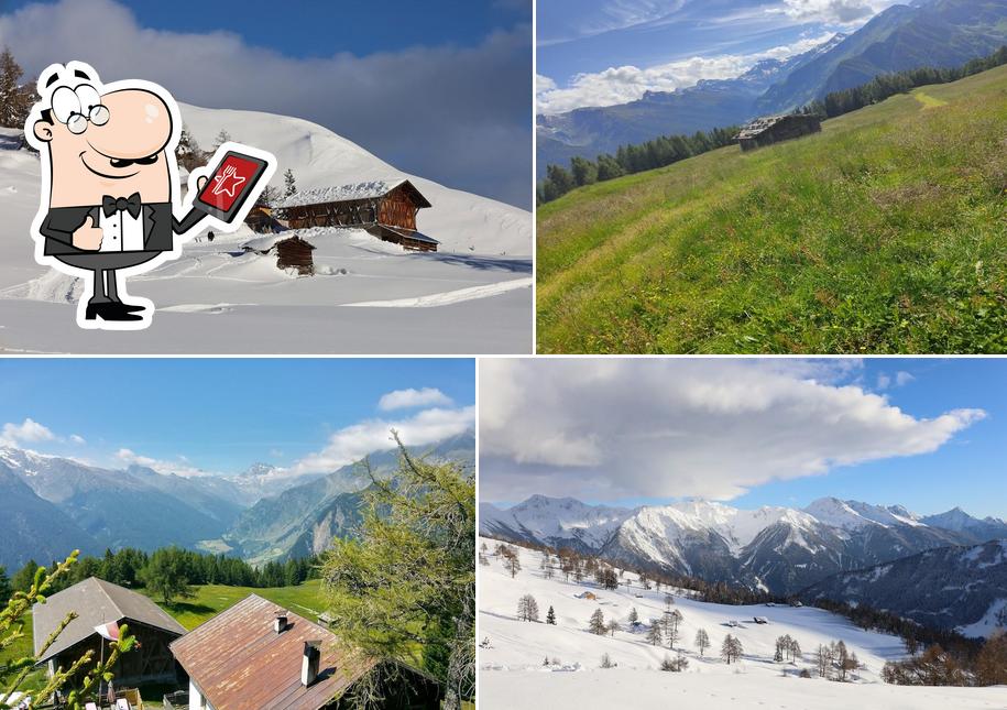 Goditi la vista dall'area esterna di Egger-Grub Alm