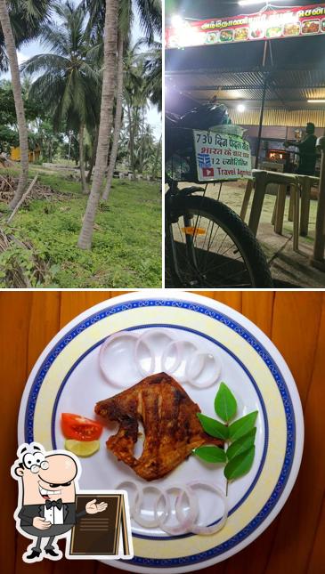 The picture of exterior and meat at Mannaar Seafood Restaurant