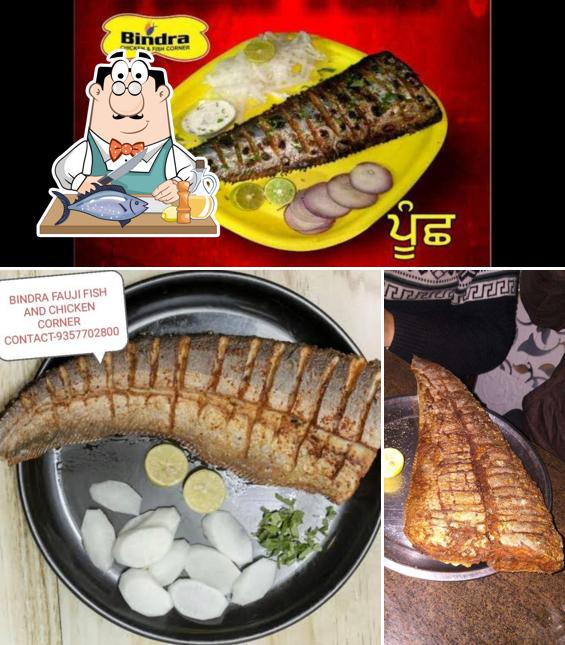 Grilled salmon at Bindra Fish Corner