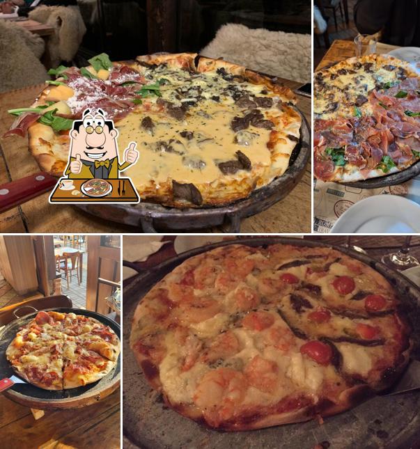 Escolha diferentes variedades de pizza