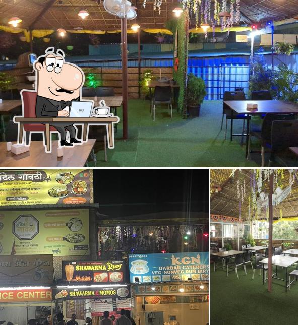 The interior of Hotel gavthi family restaurant