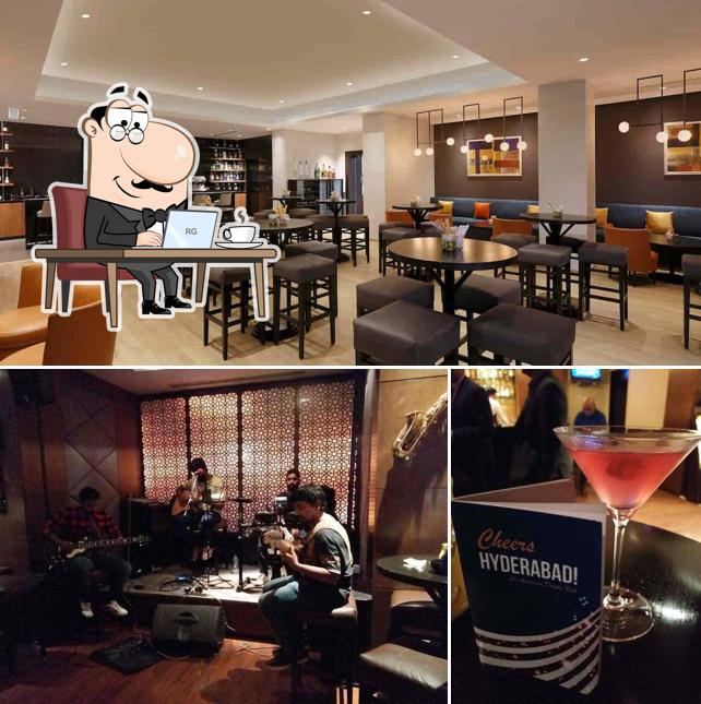 The restaurant's interior and alcohol