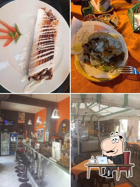 Questa è la foto che mostra la interni e cibo di Casablanca Cafe'