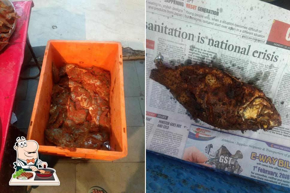 Meat meals are available at Pyare Khalu Fish Fry center