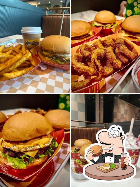 Get a burger at Sandburgs