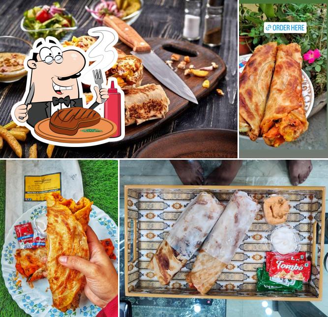 Break N Rolls offers meat dishes