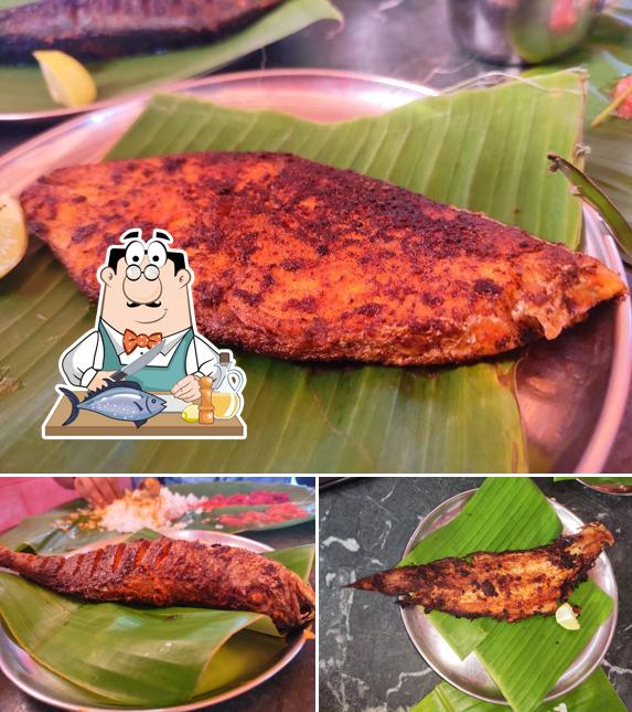 Grilled salmon at Hotel Manasa