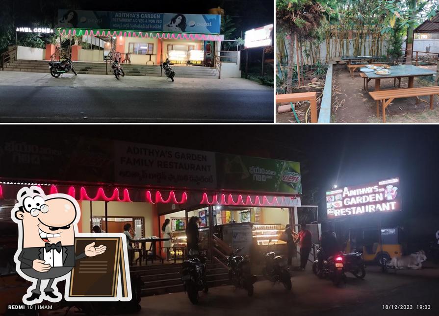 The picture of exterior and interior at ADITHYA GARDEN RESTAURANT