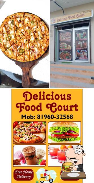 Order a burger at Delicious Food Court