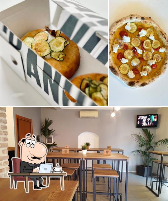 La interni e cibo del ristorante