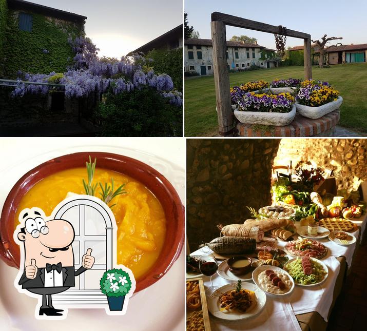 La esterno e cibo del ristorante