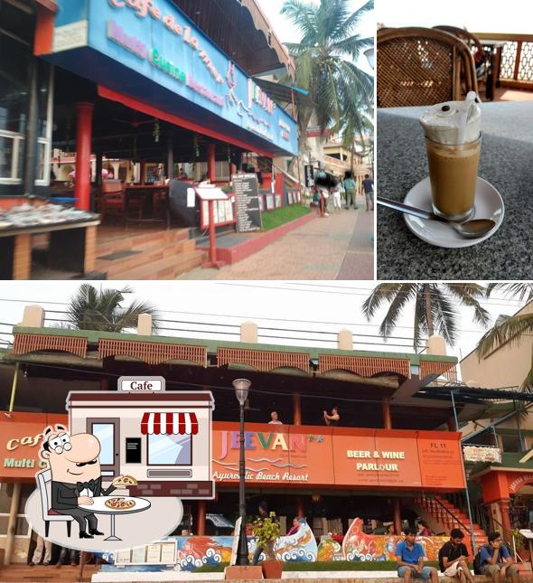 Among various things one can find exterior and beverage at Cafe De La Mer