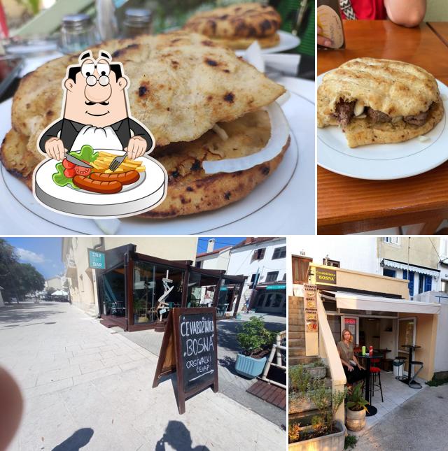 La cibo e esterno del ristorante