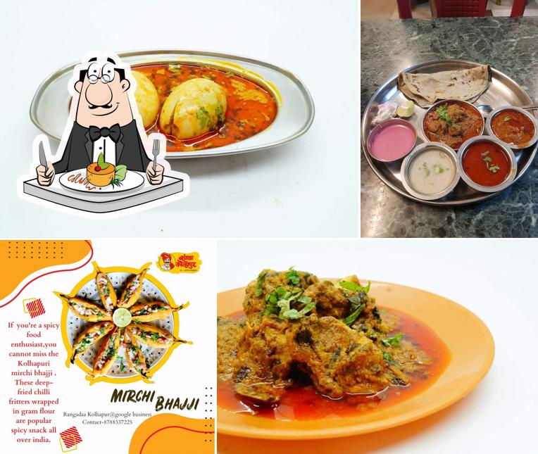 Meals at Rangadaa Kolhapur _family restaurant (रांगडा कोल्हापुर )....chav assal kolhapuri!!
