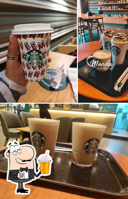 Enjoy a drink at Starbucks