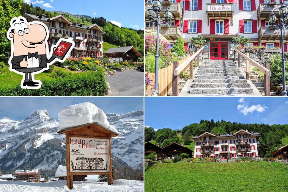 Puoi goderti l'aria fresca da seduto all'esterno di Historic Hotel Du Pillon - Grand Chalet Des Bovets