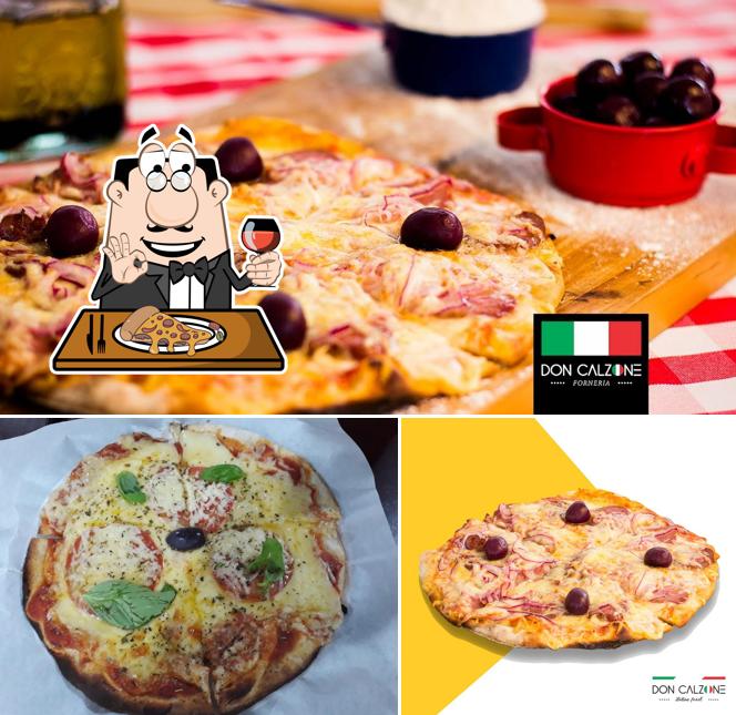 No Don Calzone Italian Food, você pode desfrutar de pizza
