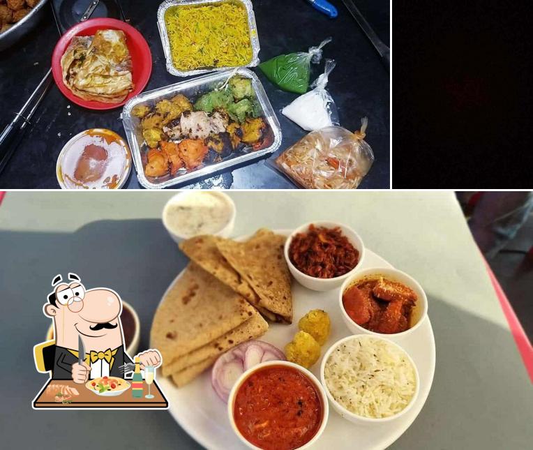 This is the image depicting food and exterior at Muskan Family Restaurant