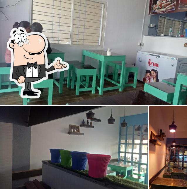 The interior of Hill town cafe yadgiri