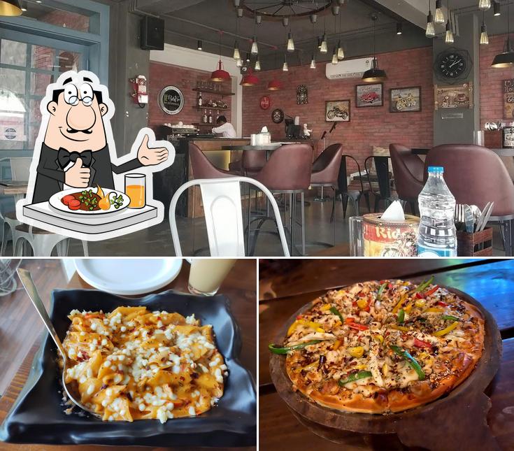 Take a look at the image showing food and interior at The Bistro Terminal