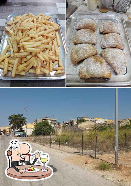 La cibo e esterno del ristorante